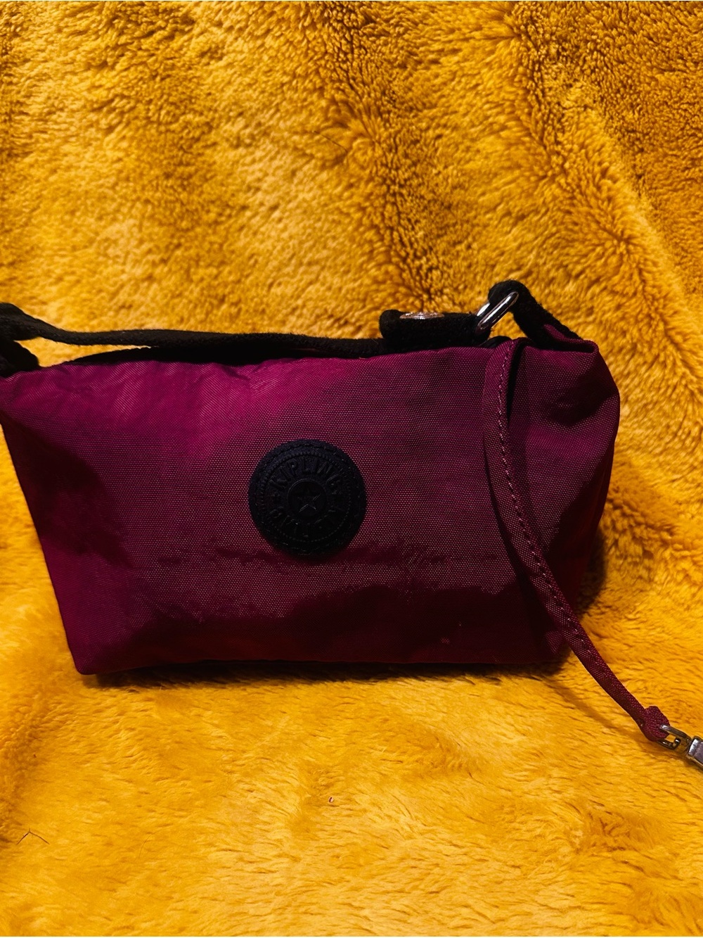 Kipling Burgundy Cosmetic Pouch with Strap